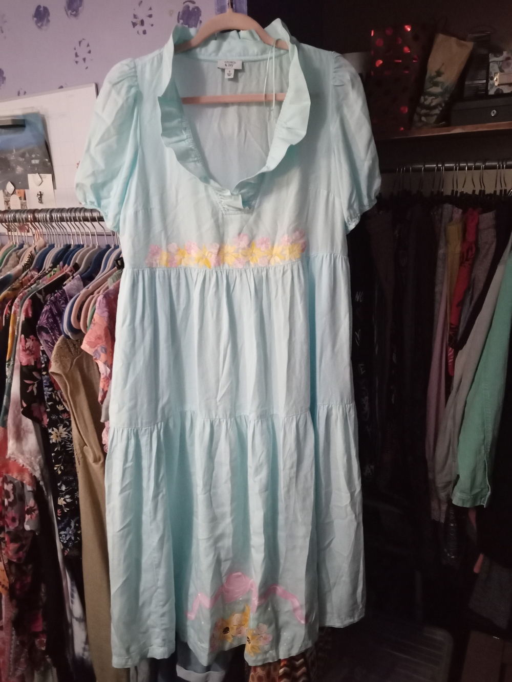 Crown & Ivy Blue Tiered Maxi Dress